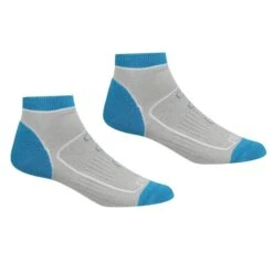 Regatta Calcetines Al Tobillo Samaris Trail Colores Sólidos Para Mujer Packs De 2 Negro, -Senderismo Ropa Tienda calcetines al tobillo samaris trail colores solidos para mujer packs de 2 acero