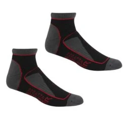 Regatta Calcetines Al Tobillo Samaris Trail Colores Sólidos Para Mujer Packs De 2 Negro,