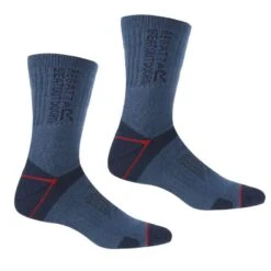 Regatta Calcetines Blister Protection II Para Hombre Pack De 2 Negro, Lima Eléctrico -Senderismo Ropa Tienda calcetines blister protection ii para hombre pack de 2 denim oscuro rojo oscuro