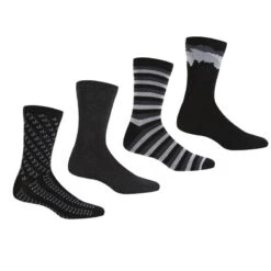 Regatta Calcetines Lifestyle Para Hombre Pack De 4 Negro