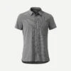 CAMISA DE TREKKING VIAJE TRAVEL 500 STRETCH MANGAS CORTAS GRIS HOMBRE