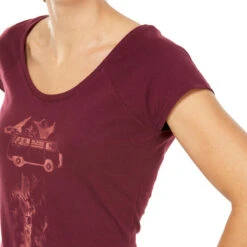 Camiseta De Escalada Y Montaña Manga Corta Mujer Simond Vertika Burdeos -Senderismo Ropa Tienda camiseta de escalada y montaa manga corta mujer simond vertika burdeos 2