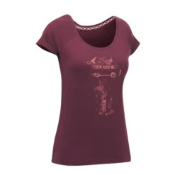 Camiseta De Escalada Y Montaña Manga Corta Mujer Simond Vertika Burdeos -Senderismo Ropa Tienda camiseta de escalada y montaa manga corta mujer simond vertika burdeos 4
