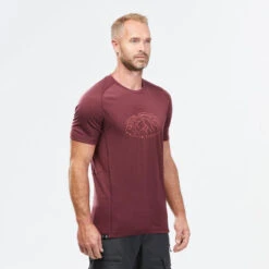 Camiseta De Montaña Y Trekking Manga Corta Lana Merino Hombre Forclaz MT500 -Senderismo Ropa Tienda camiseta de montaa y trekking manga corta lana merino hombre forclaz mt500 5
