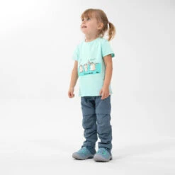 Camiseta De Montaña Y Trekking Manga Corta Niños 2-6 Años Quechua MH100 Verde -Senderismo Ropa Tienda camiseta de montaa y trekking manga corta nios 2 6 aos quechua mh100 verde 2