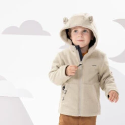 Chaqueta Polar Cálida De Montaña Y Trekking Niños 2-6 Años Quechua MH500 Beige -Senderismo Ropa Tienda chaqueta polar calida de montaa y trekking nios 2 6 aos quechua mh500 beige 3