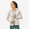Chaqueta Polar De Montaña Y Trekking Con Capucha Mujer Quechua MH900 Blanco