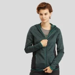 Chaqueta Polar De Montaña Y Trekking Con Capucha Mujer Quechua MH900 Blanco -Senderismo Ropa Tienda chaqueta polar de montaa y trekking con capucha mujer quechua mh900 verde