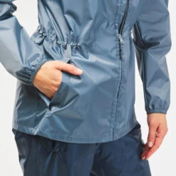 Chubasquero Impermeable De Montaña Y Trekking Mujer Quechua Raincut Azul -Senderismo Ropa Tienda chubasquero impermeable de montaa y trekking mujer quechua raincut azul 3