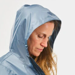 Chubasquero Impermeable De Montaña Y Trekking Mujer Quechua Raincut Azul -Senderismo Ropa Tienda chubasquero impermeable de montaa y trekking mujer quechua raincut azul 4