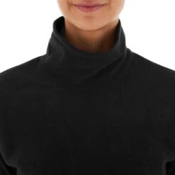 Forro Polar De Montaña Y Trekking Cuello Alto Mujer Quechua MH20 Negro -Senderismo Ropa Tienda forro polar de montaa y trekking cuello alto mujer quechua mh20 negro 3