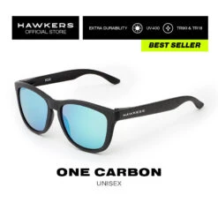 HAWKERS Gafas De Sol Para Hombres Y Mujeres ONE CARBON Spotted Blue Chrome