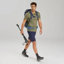 Pantalón Corto De Montaña Y Trekking Hombre Quechua MH100 Azul -Senderismo Ropa Tienda pantalon corto de montaa y trekking hombre quechua mh100 azul 3