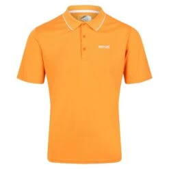 Regatta Polo Maverick V Activo Para Hombre Denim Oscuro -Senderismo Ropa Tienda polo maverick v activo para hombre naranja llama
