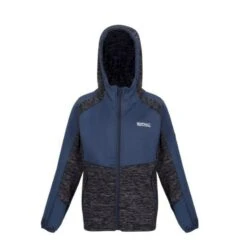 Regatta Sudadera Con Cremallera Dissolver VI Jaspeada De Polar Para Niños/Niñas Negro, -Senderismo Ropa Tienda sudadera con cremallera dissolver vi jaspeada de polar para niosnias marino